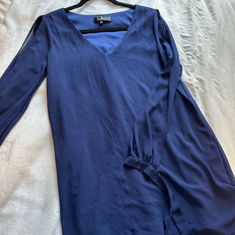 Lulus Blue Long Sleeve Dress